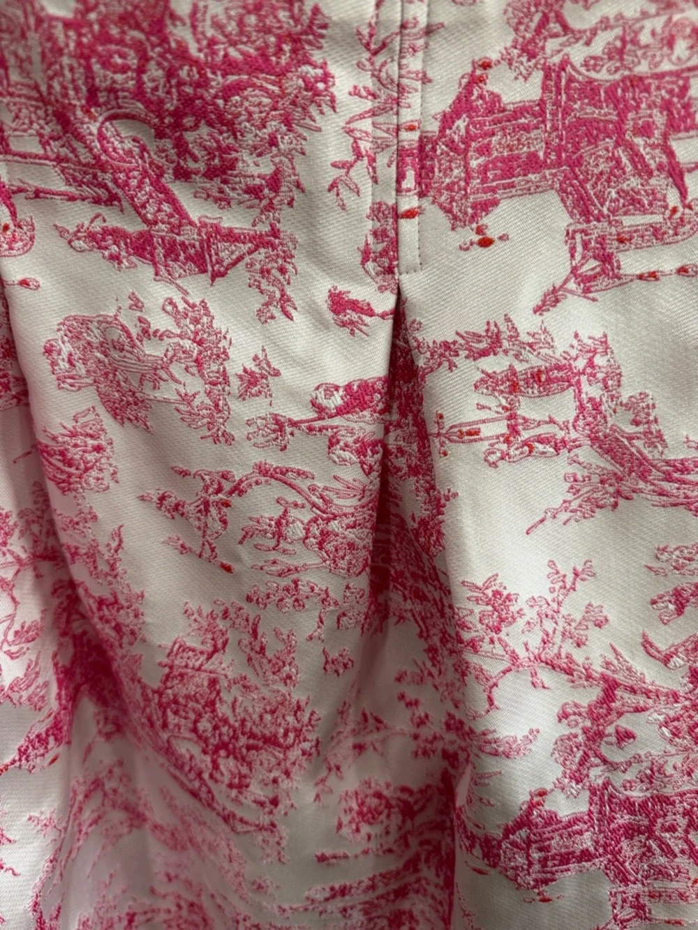 ASOS Pink Toile Jacquard Pleated Mini Skirt NWT Romantic Coquette Preppy Size 10
